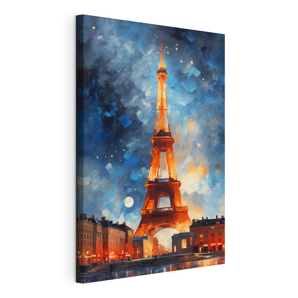Toren 's nachts verlicht Canvas Schilderijen Toren 's nachts verlicht