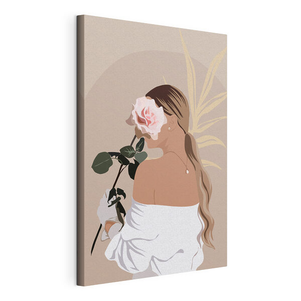 A woman holding a rose A woman holding a rose
