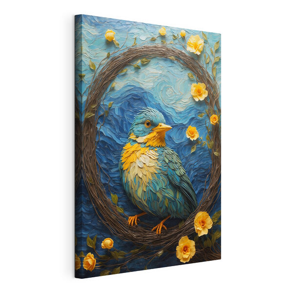 Canvas Schilderijen Vogel in een krans (Artikelnummer: s36440) Canvas Schilderijen Canvas Schilderijen Vogel in een krans (Artikelnummer: s36440)