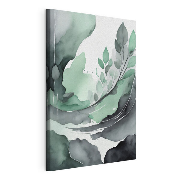 Een aquarelschilderij van een plant Canvas Schilderijen Een aquarelschilderij van een plant