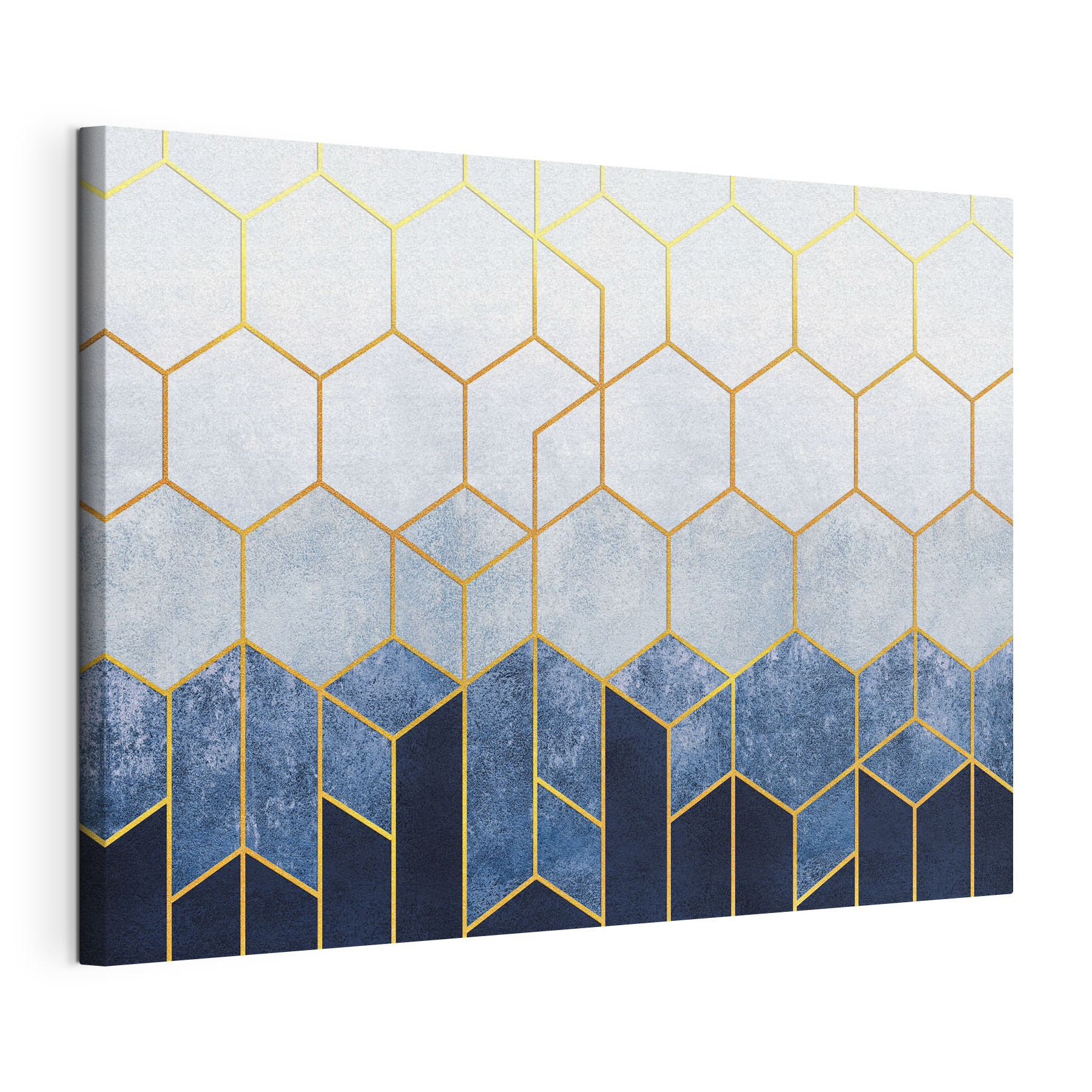 Blue and white hexagons pattern
