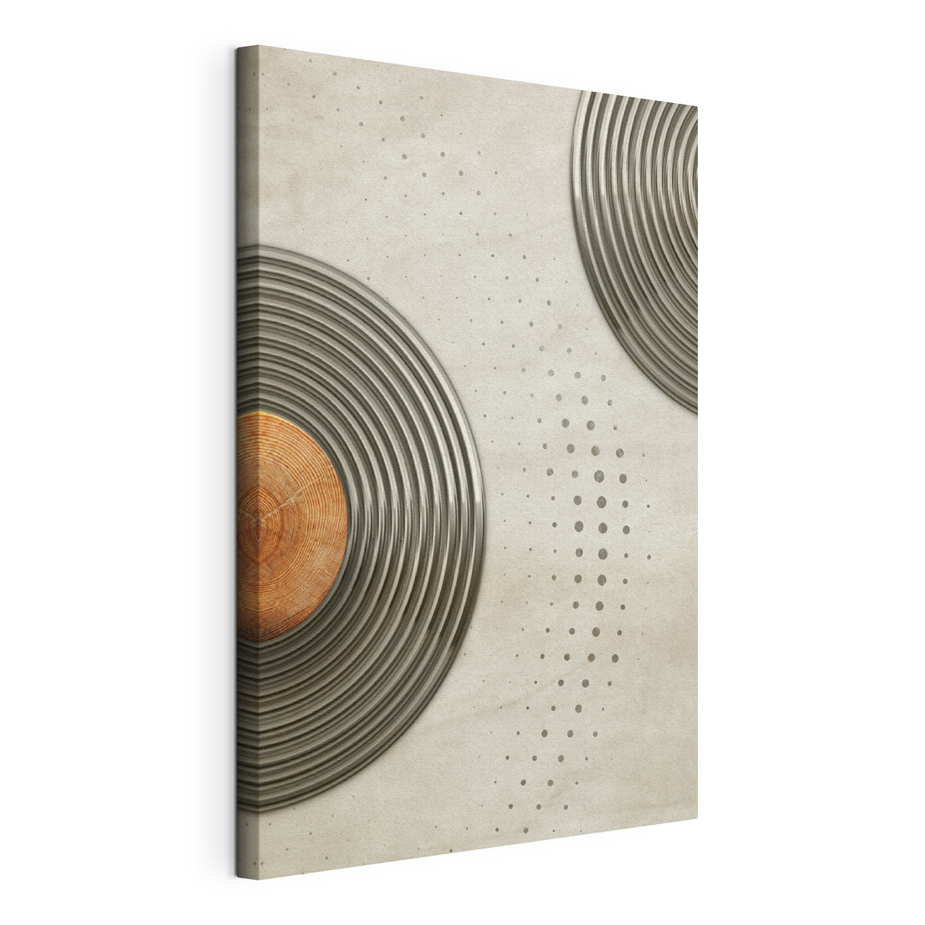 Curved patterns meet earthy tones
