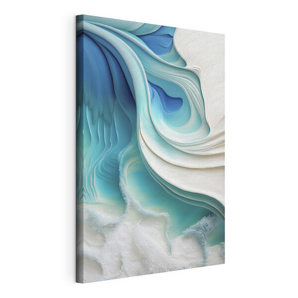 Golvende rijen van serene blauwe tinten Canvas Schilderijen Golvende rijen van serene blauwe tinten