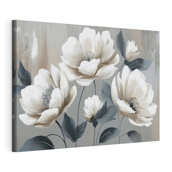 Elegante bloemen in zachte tinten Canvas Schilderijen Elegante bloemen in zachte tinten