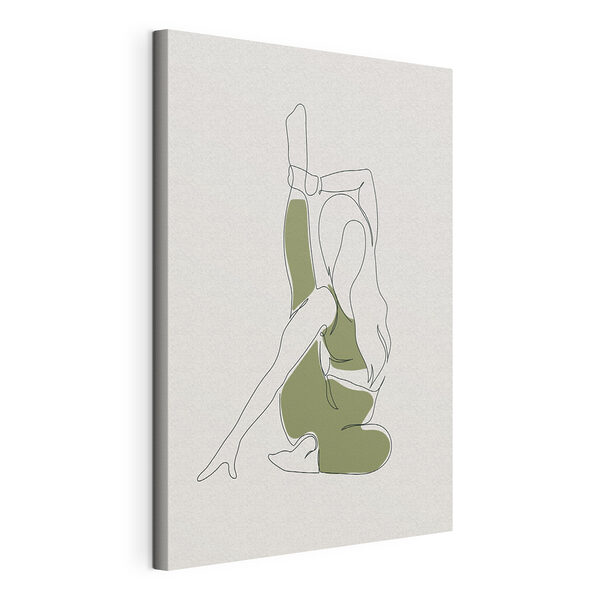 Een tekening van een vrouw die zich uitrekt Canvas Schilderijen Een tekening van een vrouw die zich uitrekt