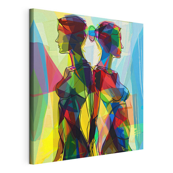 Een vrouw’s silhouetten van een vrouw’s lichaam Canvas Schilderijen Een vrouw’s silhouetten van een vrouw’s lichaam
