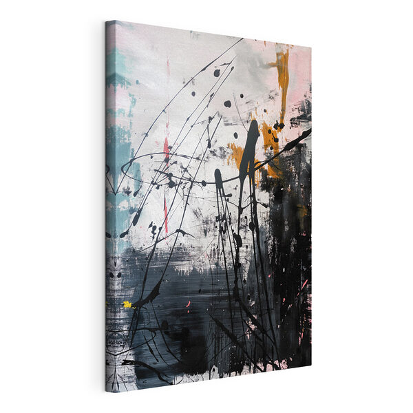 Een schilderij van verfspetters Canvas Schilderijen Een schilderij van verfspetters
