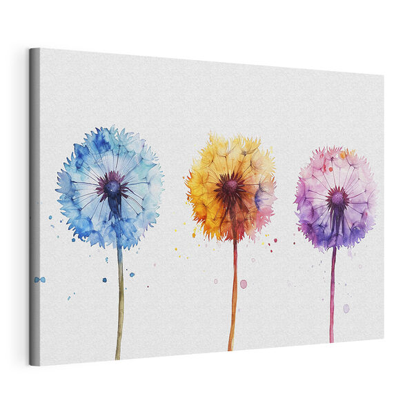 Een groep kleurrijke paardenbloemen Canvas Schilderijen Een groep kleurrijke paardenbloemen