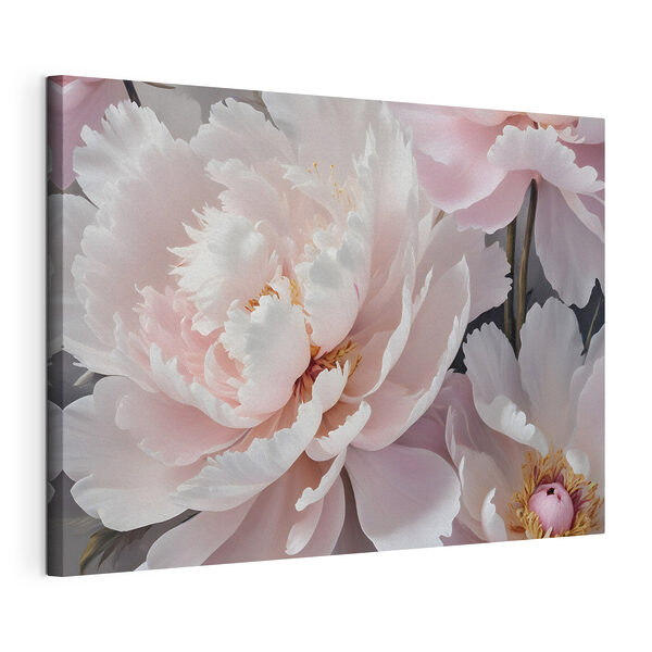 Verfijnde bloemen in zachte pasteltinten Canvas Schilderijen Verfijnde bloemen in zachte pasteltinten