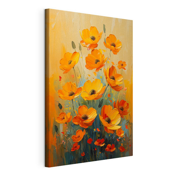 Schilderij van bloemen op een doek Canvas Schilderijen Schilderij van bloemen op een doek