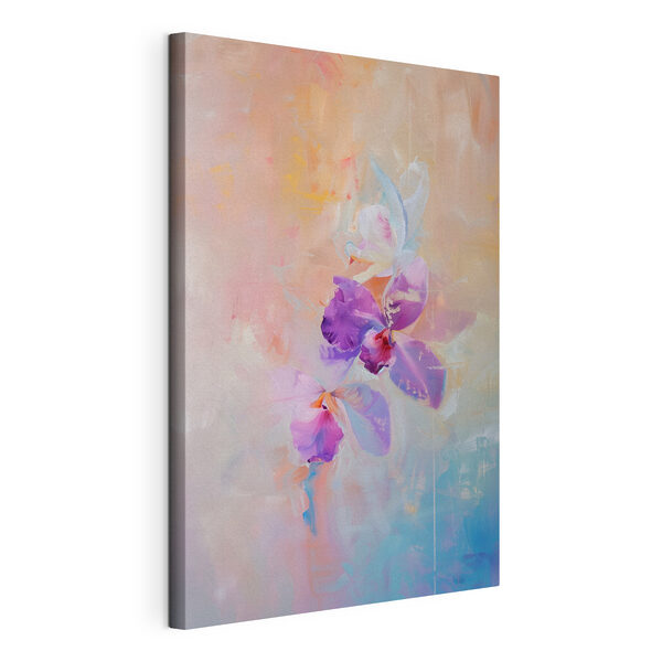 Schilderij van paarse bloemen Canvas Schilderijen Schilderij van paarse bloemen