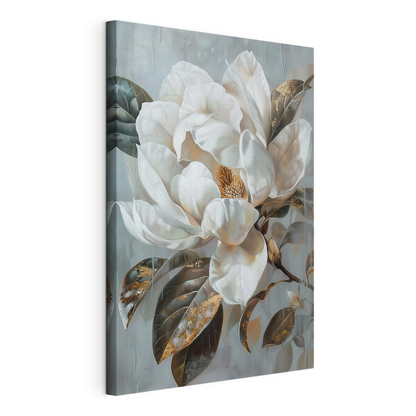 Canvas Schilderijen Schilderij van een witte bloem