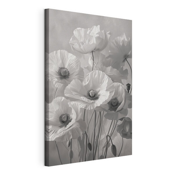 Canvas Schilderijen Groep witte bloemen