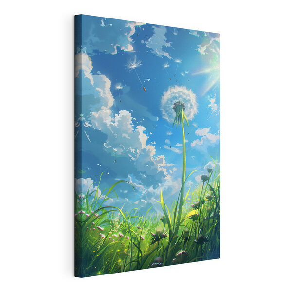 Paardenbloem in de lucht Canvas Schilderijen Paardenbloem in de lucht