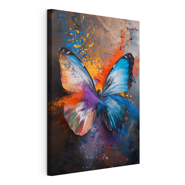 Vlinder met kleurrijk poeder Canvas Schilderijen Vlinder met kleurrijk poeder