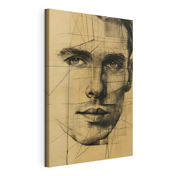 Tekening van een man’s gezicht Canvas Schilderijen Tekening van een man’s gezicht