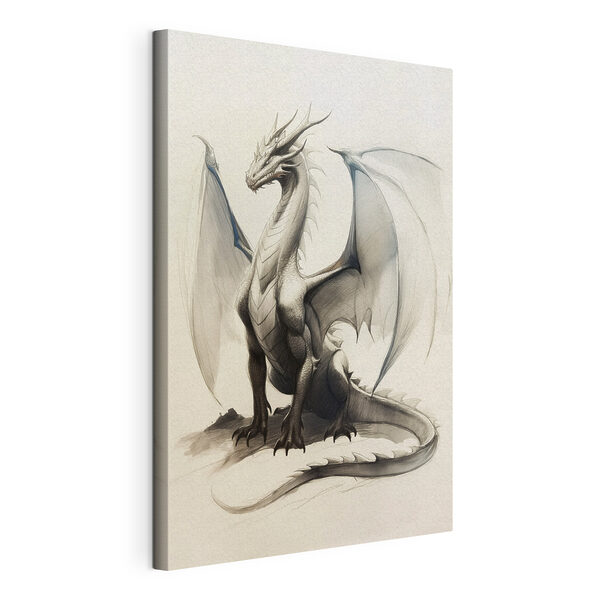 Tekening van een draak Canvas Schilderijen Tekening van een draak