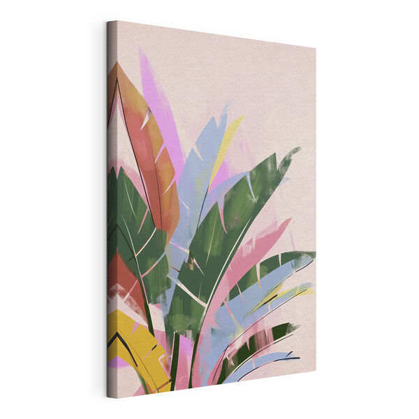 Kleurrijke bladeren op een witte achtergrond Canvas Schilderijen Kleurrijke bladeren op een witte achtergrond