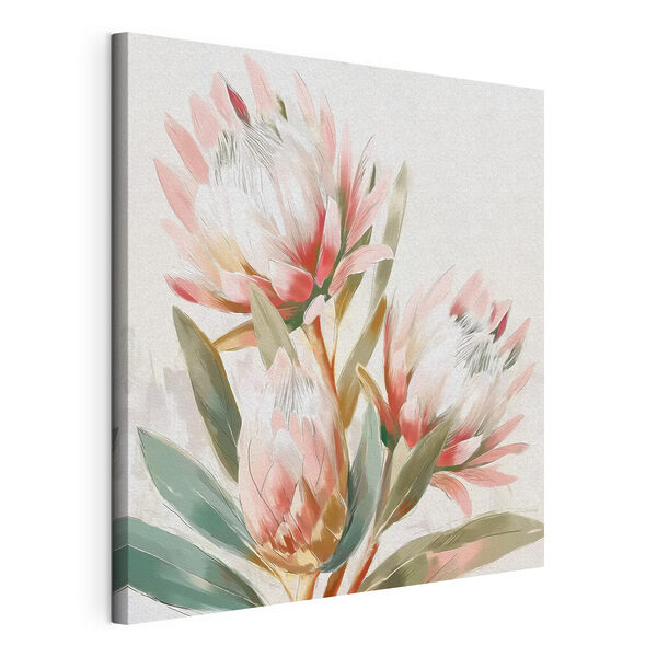 Canvas Schilderijen Verfijnde bloesems in zachte tinten