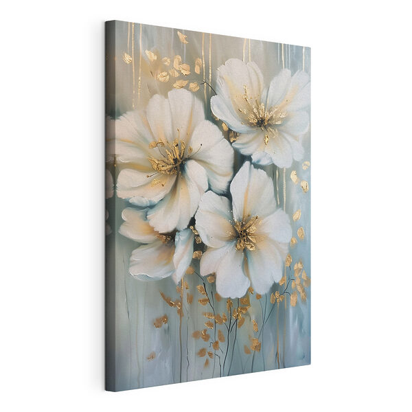 Schilderij van witte bloemen Canvas Schilderijen Schilderij van witte bloemen