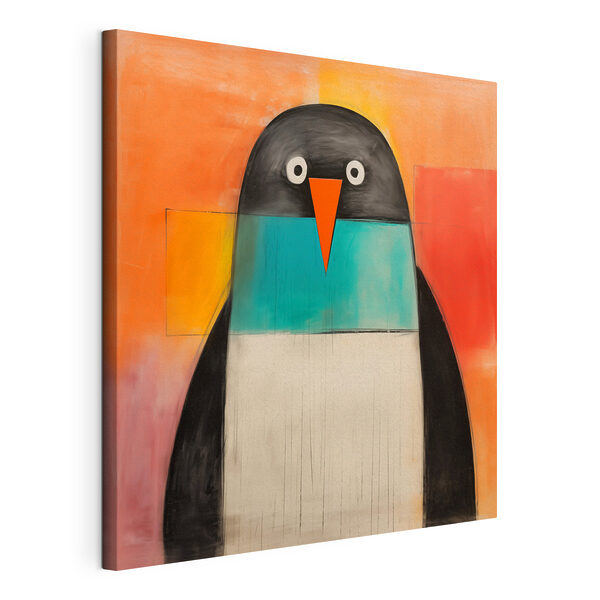 Schilderij van een pinguïn Canvas Schilderijen Schilderij van een pinguïn