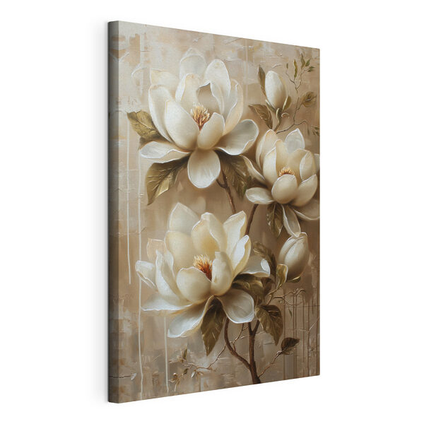 Schilderij van witte bloemen Canvas Schilderijen Schilderij van witte bloemen