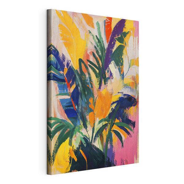 Canvas Schilderijen Schilderij van kleurrijke bladeren
