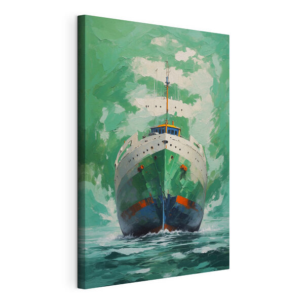 Canvas Schilderijen Schilderij van een schip in het water