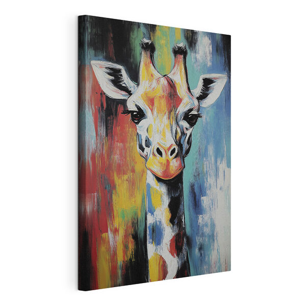 Schilderij van een giraffe Canvas Schilderijen Schilderij van een giraffe