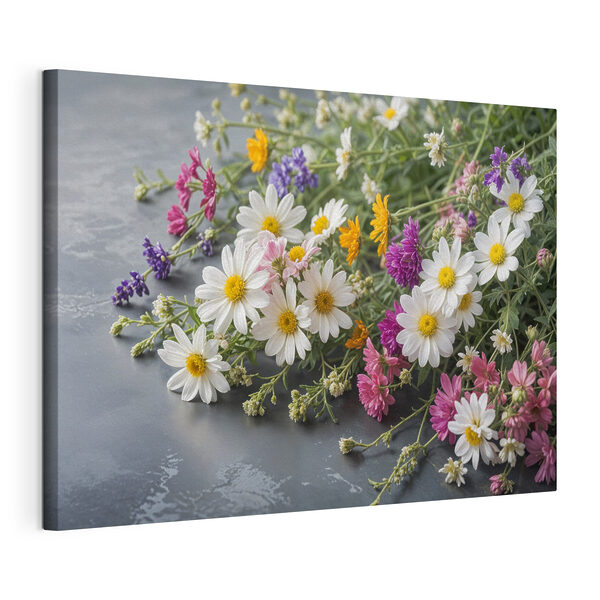 Groep kleurrijke bloemen Canvas Schilderijen Groep kleurrijke bloemen