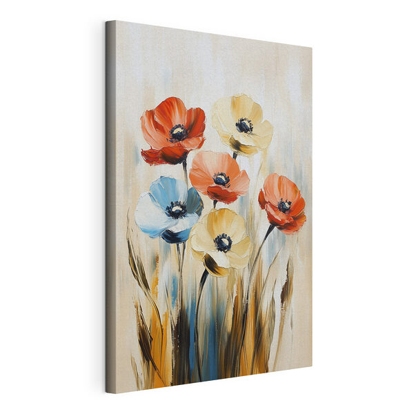 Schilderij van bloemen op een doek Canvas Schilderijen Schilderij van bloemen op een doek