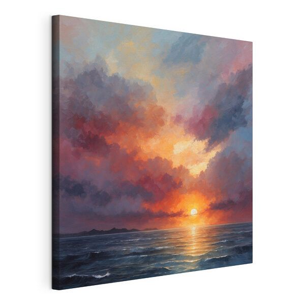 Zonsondergang over de oceaan Canvas Schilderijen Zonsondergang over de oceaan