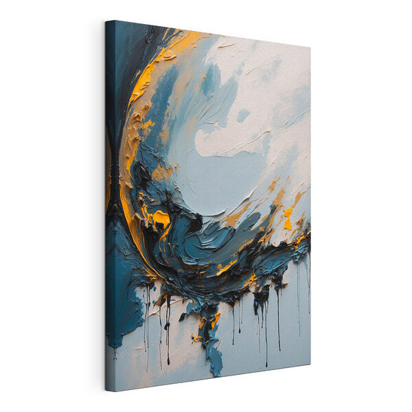 Schilderen met blauwe en oranje verf Canvas Schilderijen Schilderen met blauwe en oranje verf