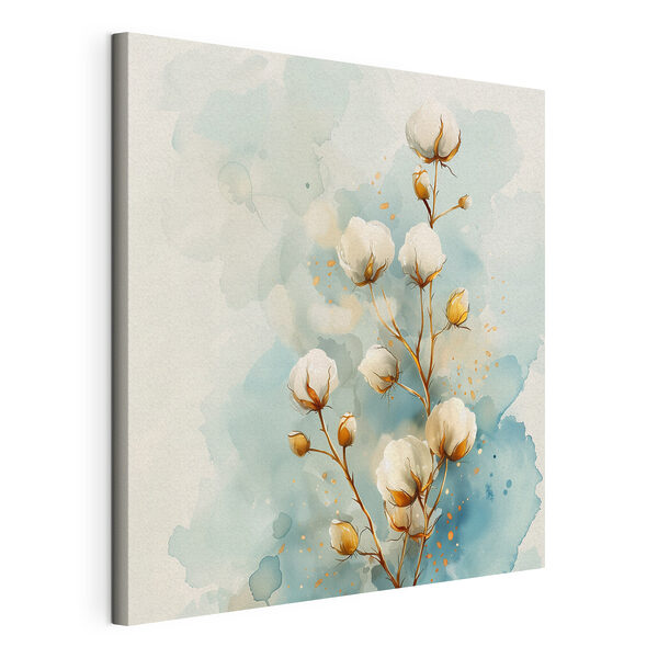 Aquarel van katoenen bloemen Canvas Schilderijen Aquarel van katoenen bloemen