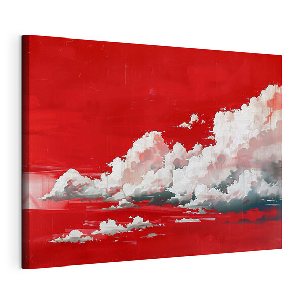 Rode lucht met wolken Canvas Schilderijen Rode lucht met wolken