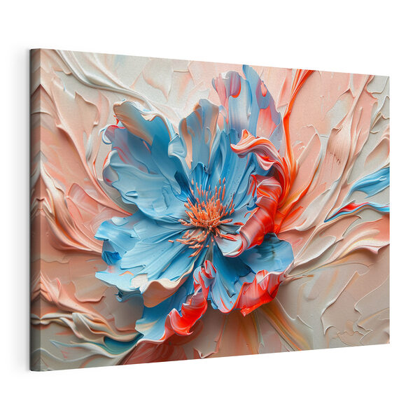 Blauwe en roze bloem Canvas Schilderijen Blauwe en roze bloem