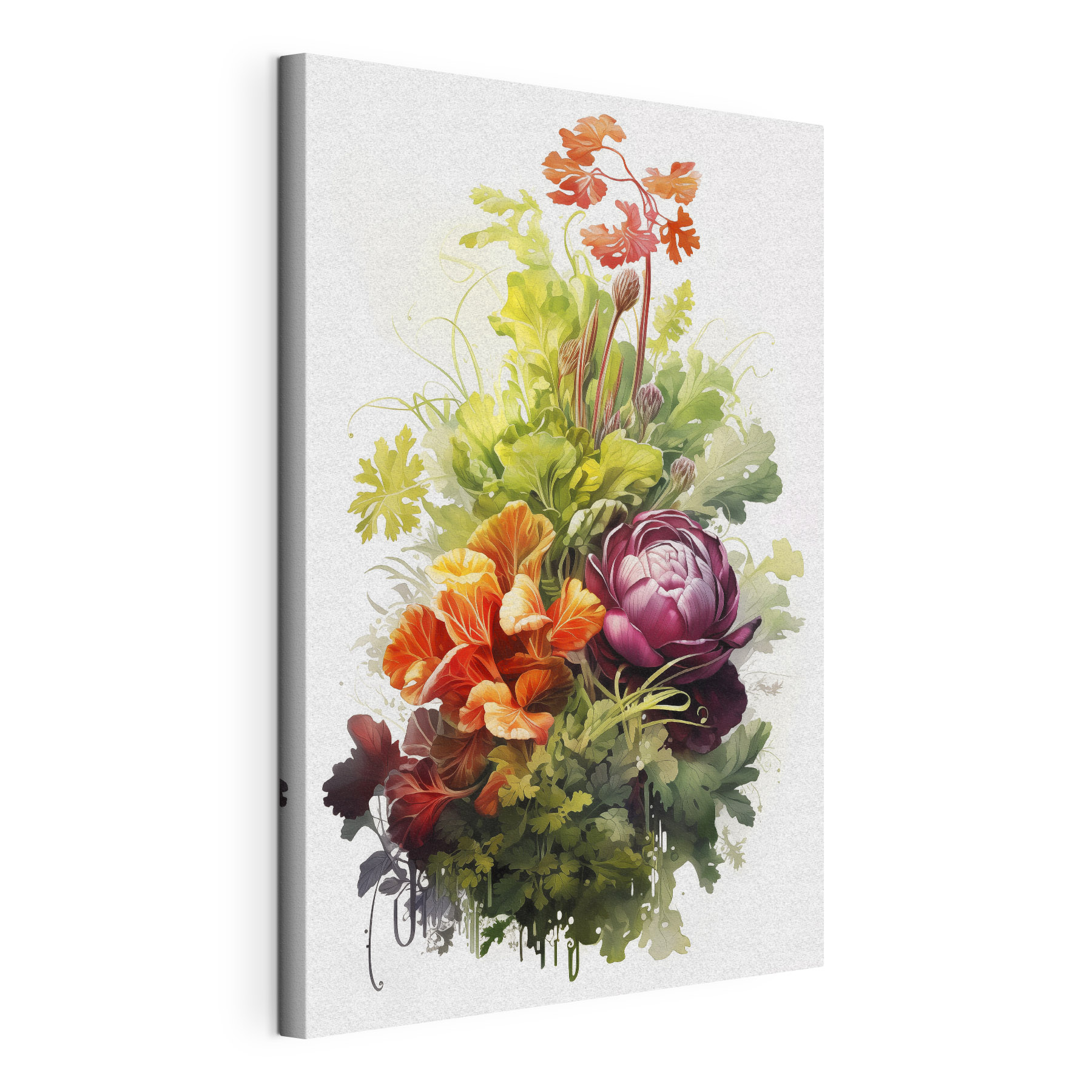 Bouquet of flowers and leaves