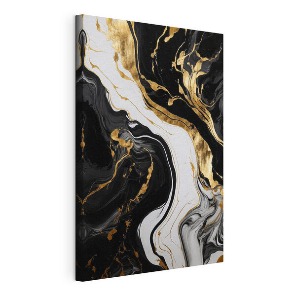 Canvas Schilderijen Abstracte wervelingen van zwart en wit