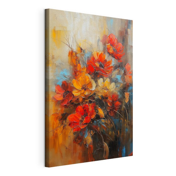 Schilderij van bloemen op een doek Canvas Schilderijen Schilderij van bloemen op een doek