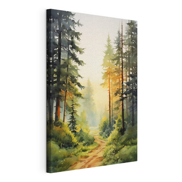 Canvas Schilderijen Aquarel van een bos