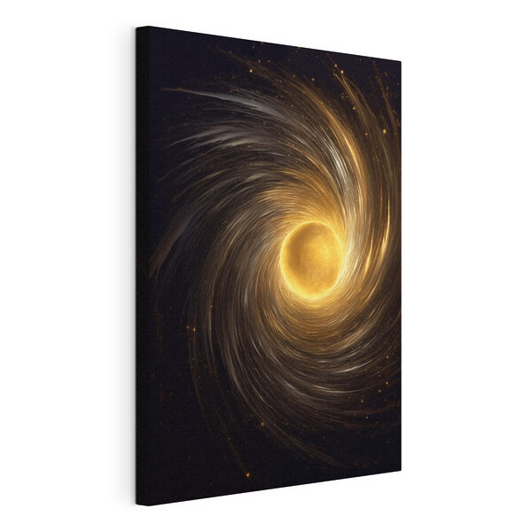Gele cirkel in de ruimte Canvas Schilderijen Gele cirkel in de ruimte