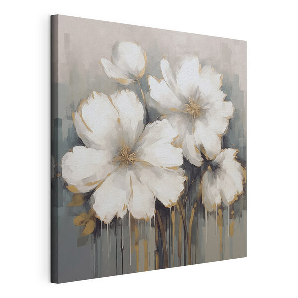 Schilderij van witte bloemen Canvas Schilderijen Schilderij van witte bloemen