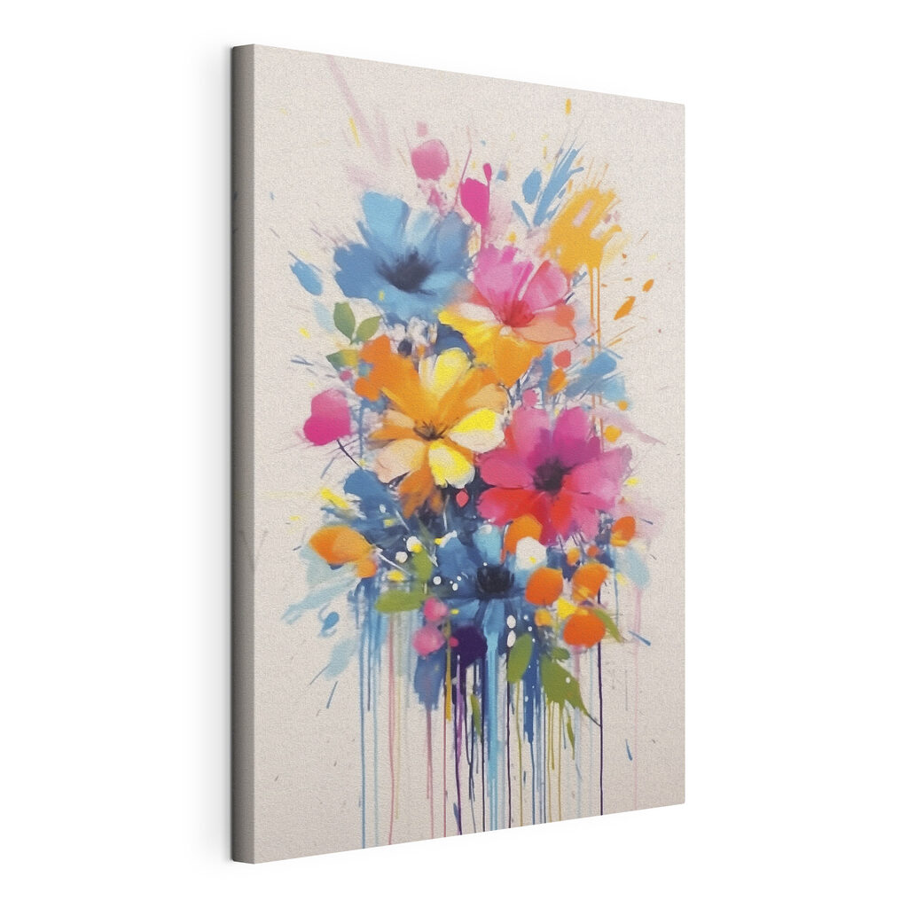 Painting of flowers on a white background Painting of flowers on a white background