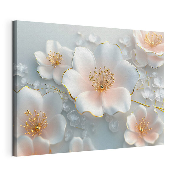 Groep witte bloemen Canvas Schilderijen Groep witte bloemen