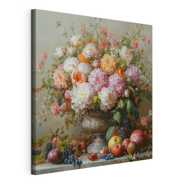 Schilderij van bloemen in een vaas Canvas Schilderijen Schilderij van bloemen in een vaas