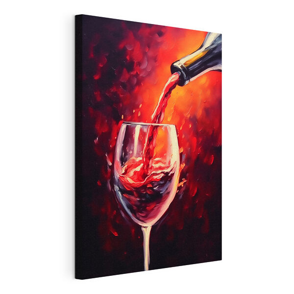 Wijn schenken in een glas Canvas Schilderijen Wijn schenken in een glas