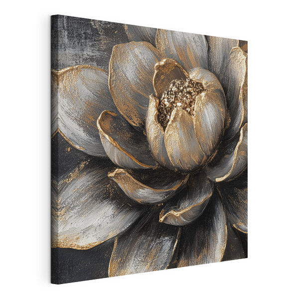 Canvas Schilderijen Elegant bloemmotief met opvallende accenten