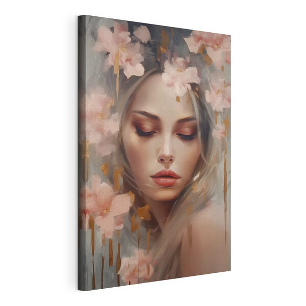 Painting of a woman with flowers in her hair