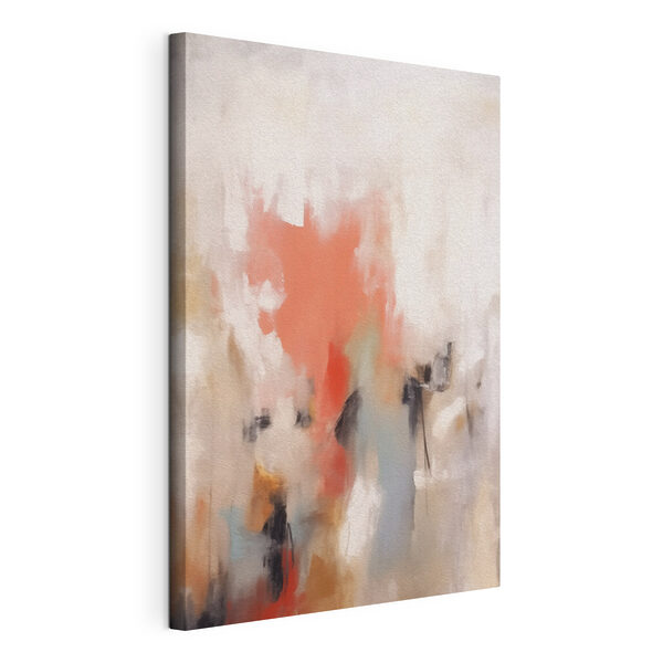 Canvas Schilderijen Schilderij van een persoon met een roze en grijze achtergrond
