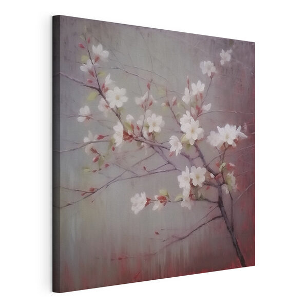 Canvas Schilderijen Witte bloemen aan een tak